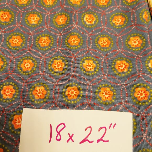 Cotton Fabric Lot 8 Pcs Fall Brown Prints Floral Geo Dot 18x44–10x21" Orange - Picture 8 of 10